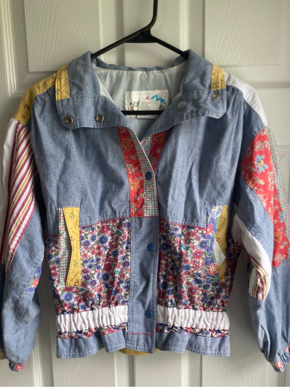 Kids Vintage 99s Patchwork Floral Denim Jacket with Multicolor Accents
